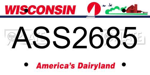 ASS2685 Wisconsin License Plate