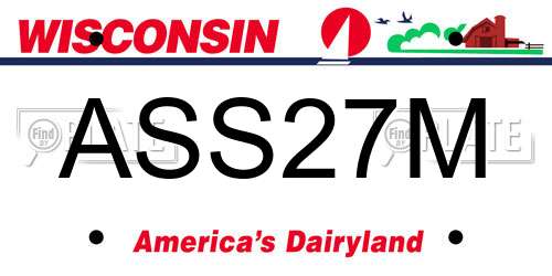 ASS27M Wisconsin License Plate