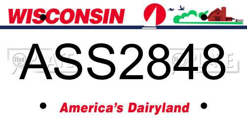 ASS2848 Wisconsin License Plate