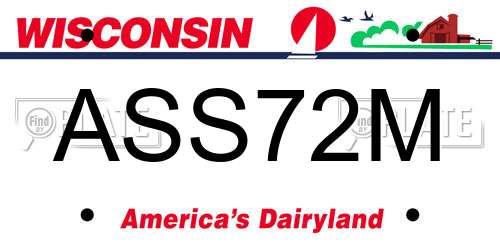ASS72M Wisconsin License Plate