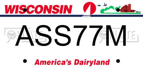 ASS77M Wisconsin License Plate