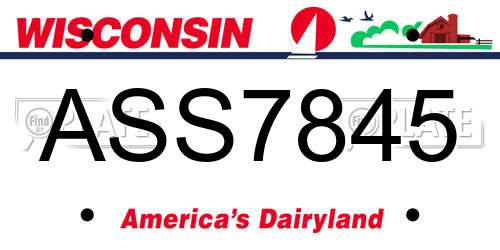 ASS7845 Wisconsin License Plate