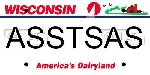 ASSTSAS Wisconsin License Plate