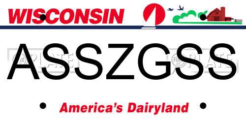 ASSZGSS Wisconsin License Plate