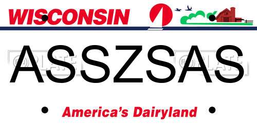 ASSZSAS Wisconsin License Plate