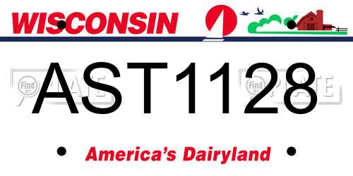 AST1128 Wisconsin License Plate