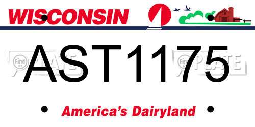 AST1175 Wisconsin License Plate
