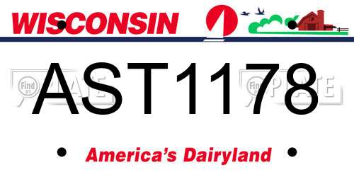 AST1178 Wisconsin License Plate