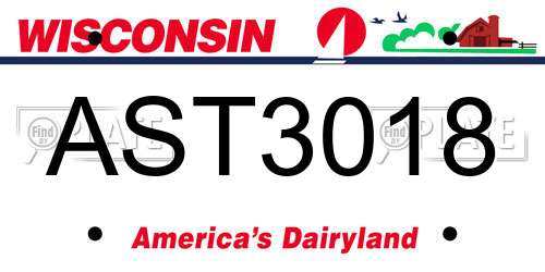 AST3018 Wisconsin License Plate