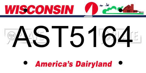 AST5164 Wisconsin License Plate
