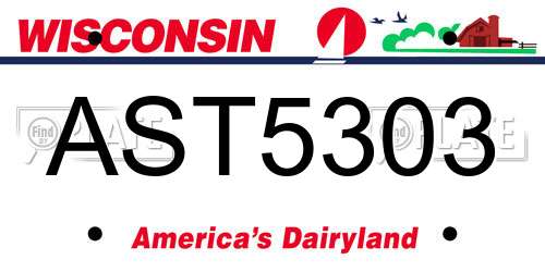 AST5303 Wisconsin License Plate