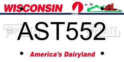 AST552 Wisconsin License Plate