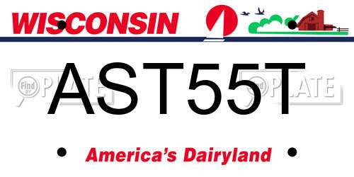 AST55T Wisconsin License Plate