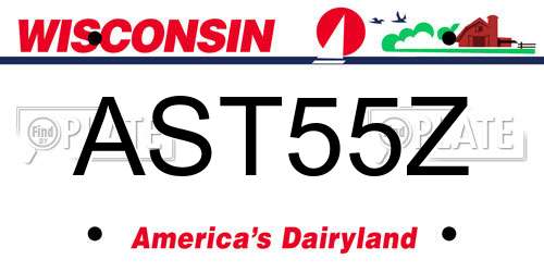 AST55Z Wisconsin License Plate