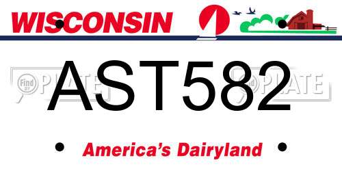 AST582 Wisconsin License Plate