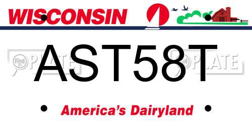 AST58T Wisconsin License Plate