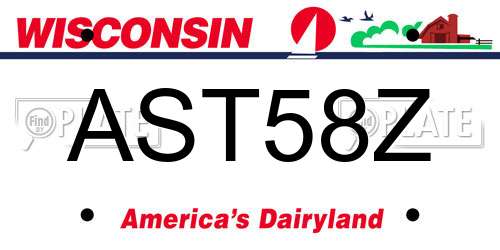 AST58Z Wisconsin License Plate