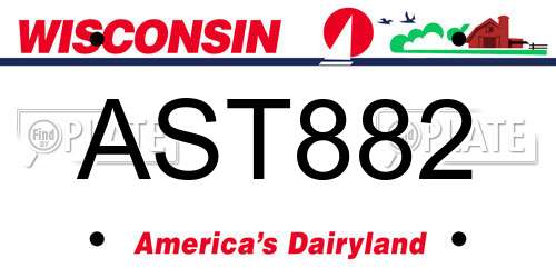 AST882 Wisconsin License Plate
