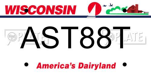 AST88T Wisconsin License Plate