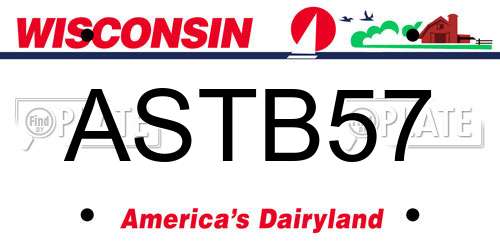 ASTB57 Wisconsin License Plate