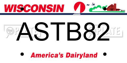 ASTB82 Wisconsin License Plate