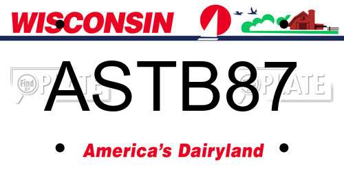 ASTB87 Wisconsin License Plate
