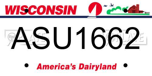 ASU1662 Wisconsin License Plate