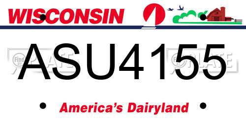 ASU4155 Wisconsin License Plate