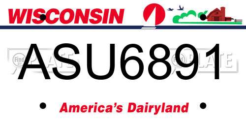 ASU6891 Wisconsin License Plate