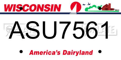 ASU7561 Wisconsin License Plate