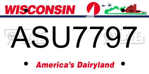 ASU7797 Wisconsin License Plate