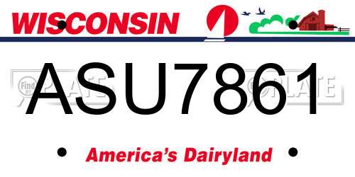ASU7861 Wisconsin License Plate