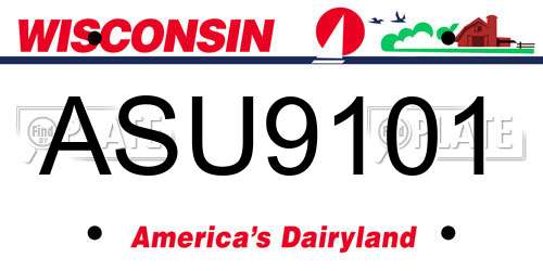 ASU9101 Wisconsin License Plate
