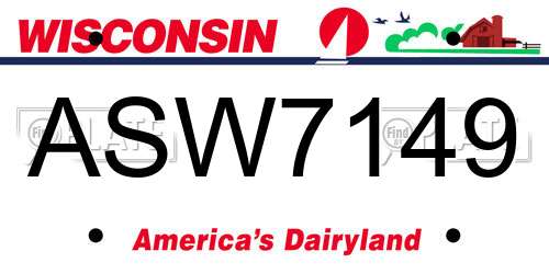 ASW7149 Wisconsin License Plate