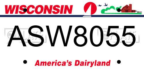 ASW8055 Wisconsin License Plate