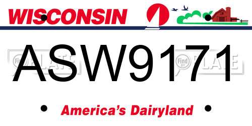 ASW9171 Wisconsin License Plate