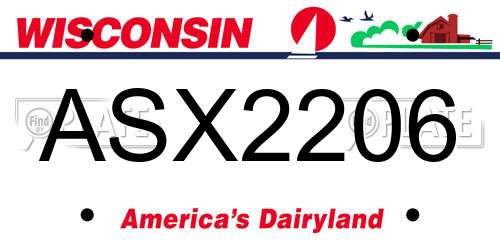 ASX2206 Wisconsin License Plate