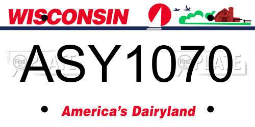 ASY1070 Wisconsin License Plate