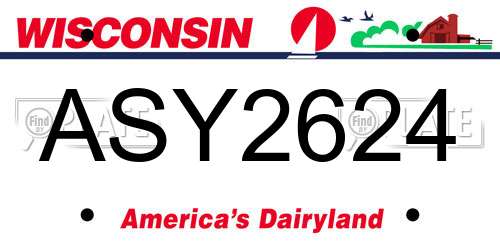 ASY2624 Wisconsin License Plate