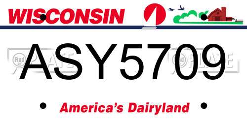 ASY5709 Wisconsin License Plate
