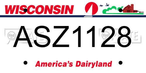 ASZ1128 Wisconsin License Plate