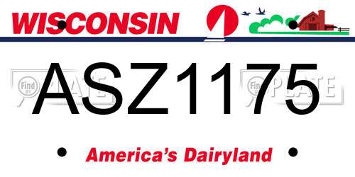 ASZ1175 Wisconsin License Plate