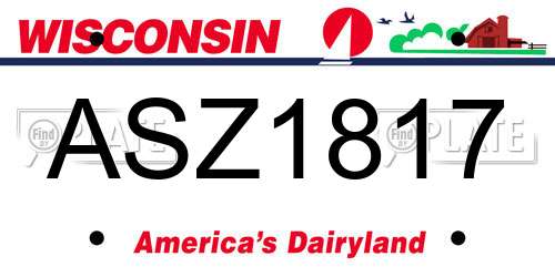 ASZ1817 Wisconsin License Plate