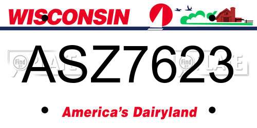 ASZ7623 Wisconsin License Plate