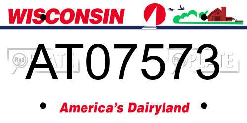 AT07573 Wisconsin License Plate