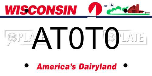AT0T0 Wisconsin License Plate