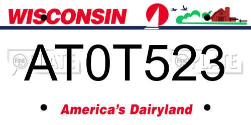 AT0T523 Wisconsin License Plate