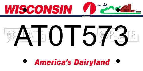 AT0T573 Wisconsin License Plate