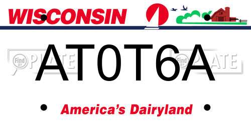 AT0T6A Wisconsin License Plate