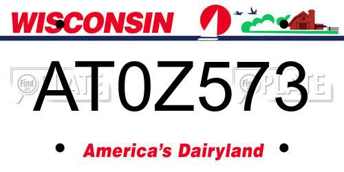 AT0Z573 Wisconsin License Plate